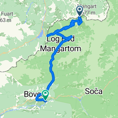 Soča - Bobovec -cesta na Mangart