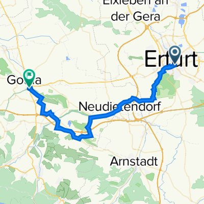Radweg Thüringer Städtekette: Erfurt - Gotha