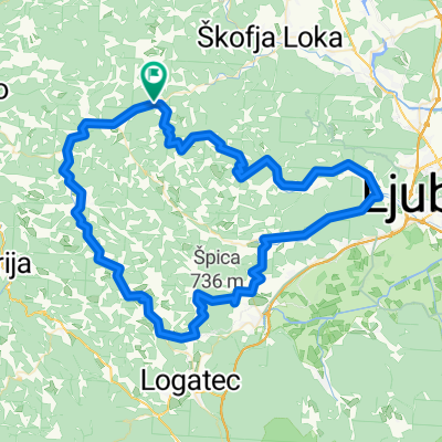 Poljane - Pasja ravan - Polhov Gradec - Dobrova - Horjul - Ulovka - Zaplana - rovte - Žiri - Poljane