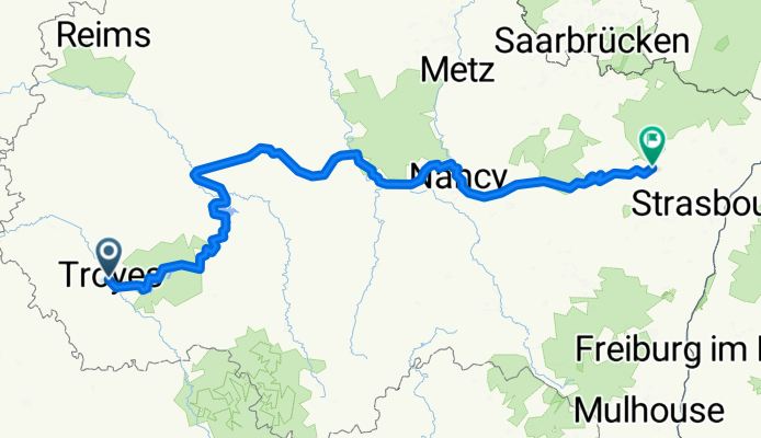 De TROYES à Saverne 424 km