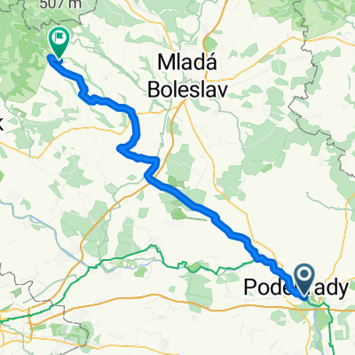Poprvé s Tomíkem 2. Poděbrady-Mšeno 64 km/330 vm