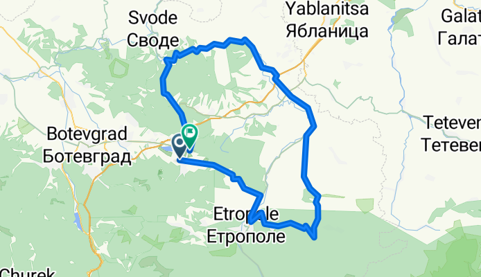 Правец-Етрополе-Ямна-Калугерово-Правец
