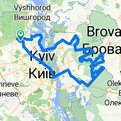 Виноградарь - парк партизанской славы - Княжичи - Рыбное - Быковня - Алмазное озеро