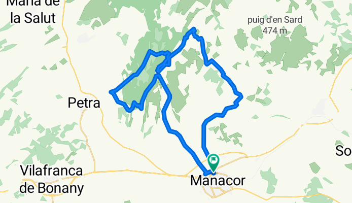 Mallorca: Manacor-Petra-Manacor per sa Vall