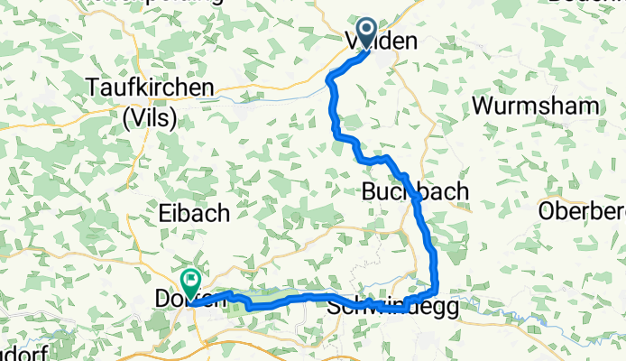 Velden auf Dorfen über Buchbach und Schwindegg