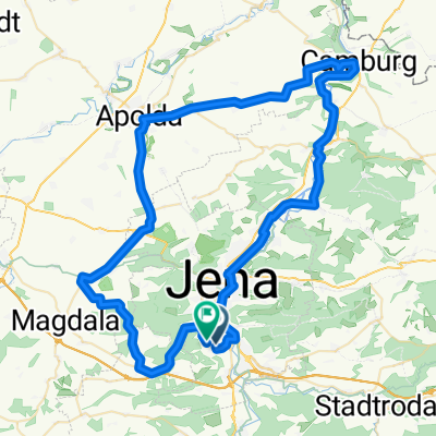 Jena - Saaleradweg - Camburg - Apolda - Coppanzer Berg - Jena