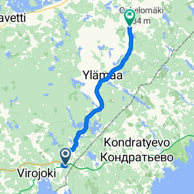 От Шайбы в сторону Лаппеенранты туда и обратно 90 км