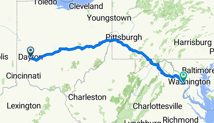 St.Louis MO - Oak Court VA from OH Dayton  813km
