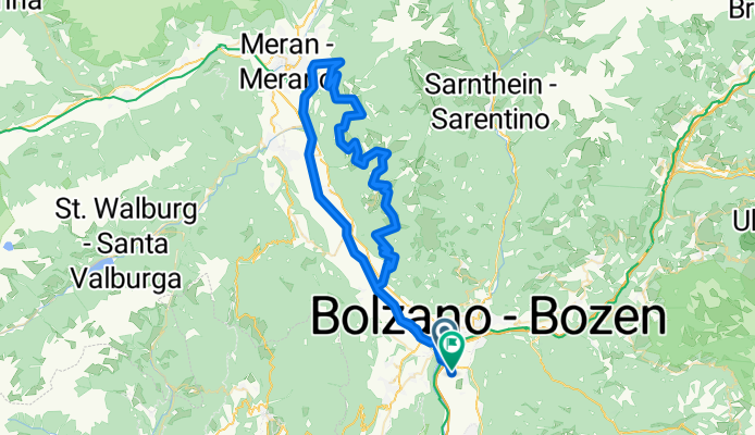  T1 Bozen-Terlan-Tschaufener Höhe-Mölten-Meran-Etsch Radweg-Bozen