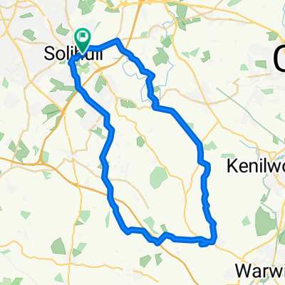 Solihull - Lowsonford - Stratford - Warwick - Kenilworth - Solihull