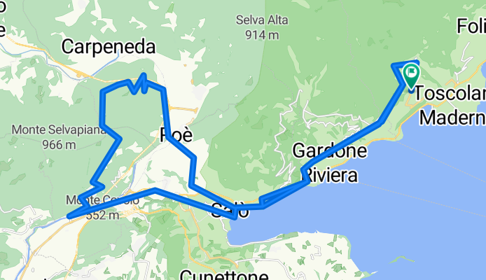 Castelletto - Salò - Roe - Dosso Covolo - Bondone - Tormini - Salo - Castelletto