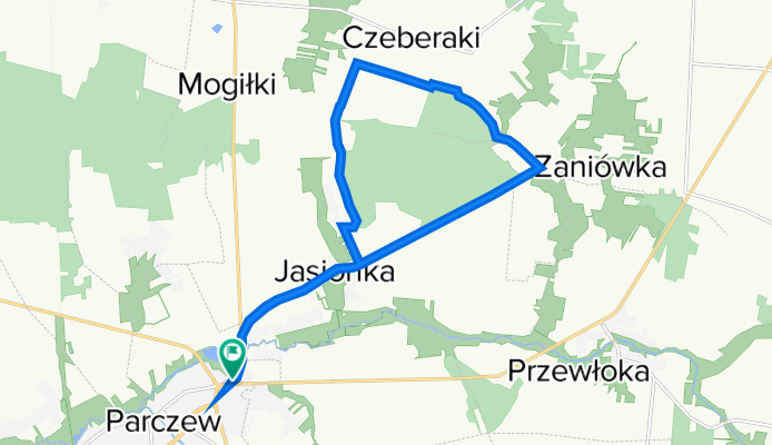 Okolice Parczew (przez Zaniówkię, Czeberaki)