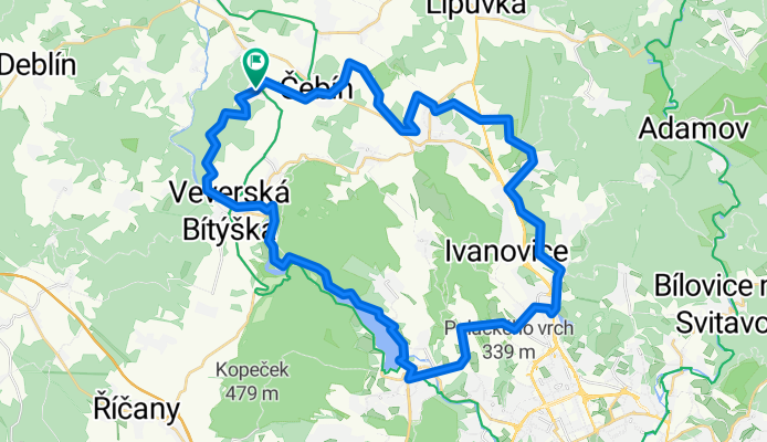Sentice, prygl, Bystrc, Medlánky, Řečkov., Lelek., Podlesí, Kuř., Čebín, Sentice