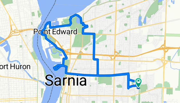 Sarnia waterfront route