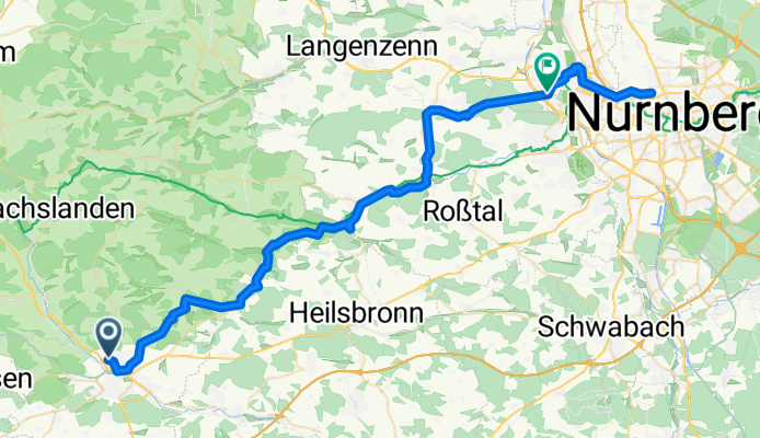 Ansbach nach Nürnberg