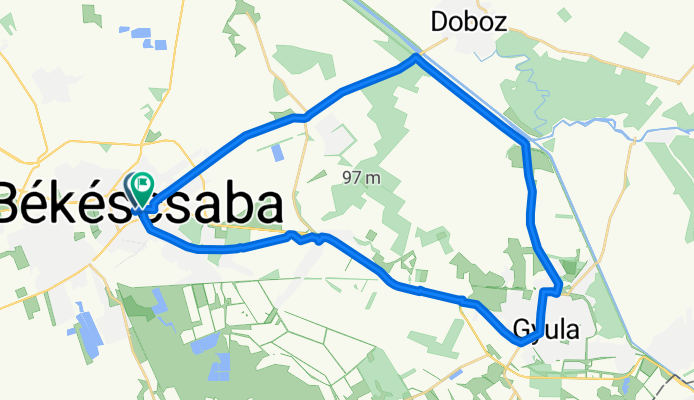 Békéscsaba - Szanazug - Gyula - Békéscsaba