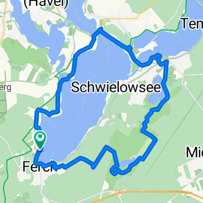 Cap.-Geltow - Schwielowsee - Ferch - Gr. Lienewitzsee - und zurück