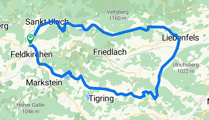 Feldkirchen - Sittich - Klein St. Veit - Kleinbuch - Liebenfels - Glantschach - St. Urban - Rogg - Feldkirchen