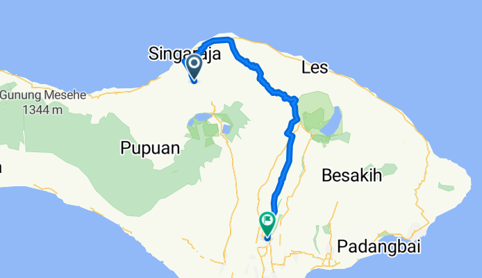 naar ubud 90 km 1860 klimmen