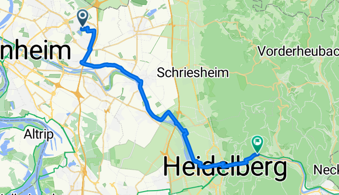 Mannheim - Ilvesheim - Ladenburg - Heidelberg - Haarlass