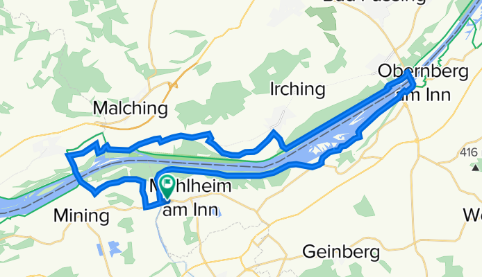 Rund-Radtour am Inn:  Mühlheim-Obernberg-Ering