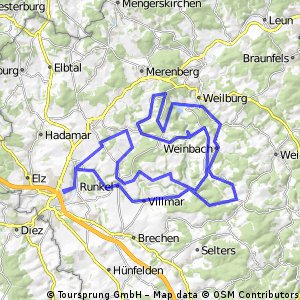 Rund ums Lahntal, Sicht von oben 90km