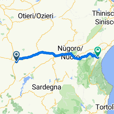 Macomer to dorgali via larger road