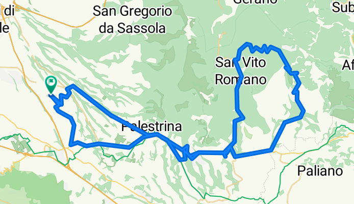 Zagarolo - Palestrina - Cave - Genazzano - Olevano - Bellegra - San Vito - Genazzano - Cave - Palestrina - Zagarolo