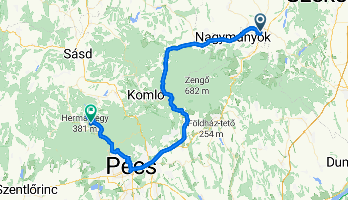 Bonyhád-Pécs (Hosszúhetényen át)