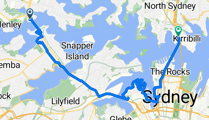 huntley point to harbour bridge
