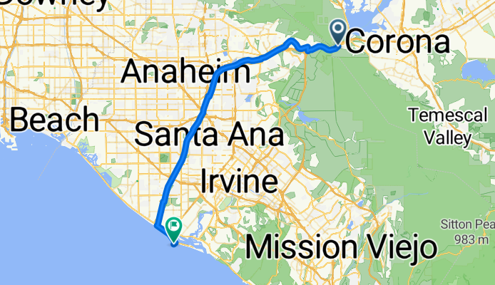 Green River Rd to Newport Beach