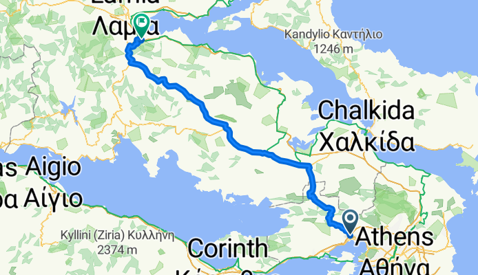 Athens to Thermopylae -- route1