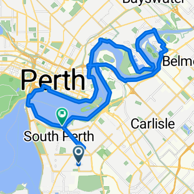Home - River - Garrat Rd - Eliz Quay - Sth Pth - Home