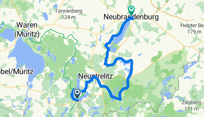 Wesenberg - Neubrandenburg Mecklenburger Seen Radweg