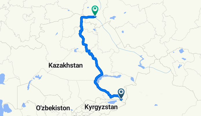 Karkara (kazak)-almaty-Astana-lac bourabaï-frontière roslavka-Omsk (russie)
