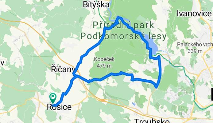Rosice- Bystrc- Přehrada- Rosice