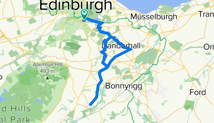 Commie Pool - Innocent path - Craigmillar Castle Park - Little France - Danderhall - Newton Kirk - Roslin railway path - Roslin - Gilmerton Little France - Comm