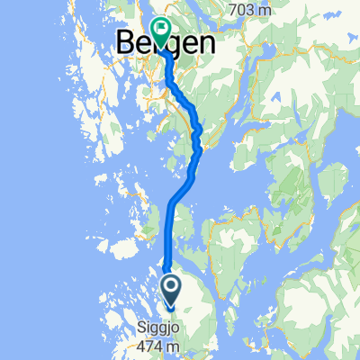 Day 10  Stord south of Fitjar to Bergen 68k