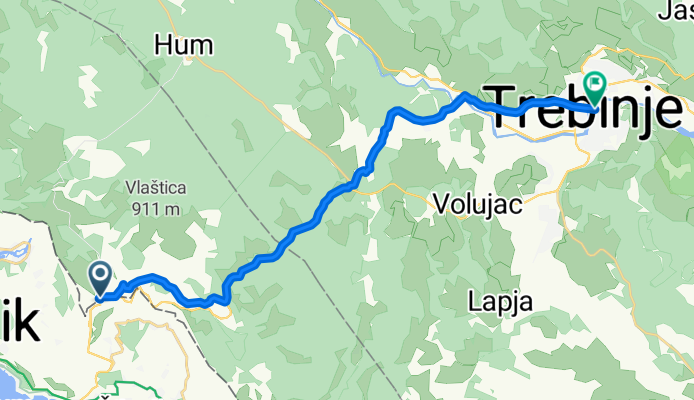 Granica BiH i Hrvatska do Trebinja