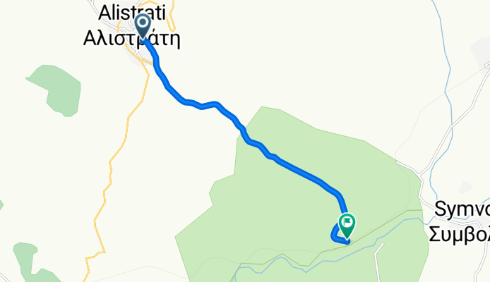 Route Day 5. Alistarti cave - Aggitis canyon