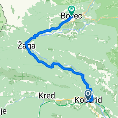 Map 15 Kobarid to Bovec