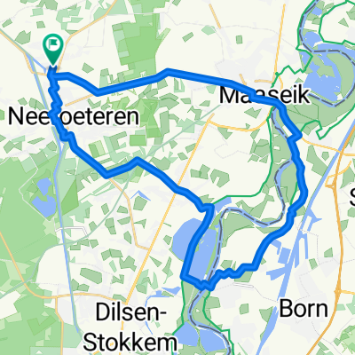 Maasroute Nederland en Belgïe 29 km