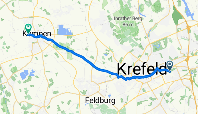 Krefeld-Oppum nach Kempen