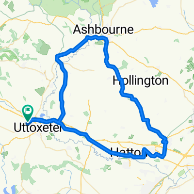 Cycle Route - Fston, Ashbourne, Ellestone, Home