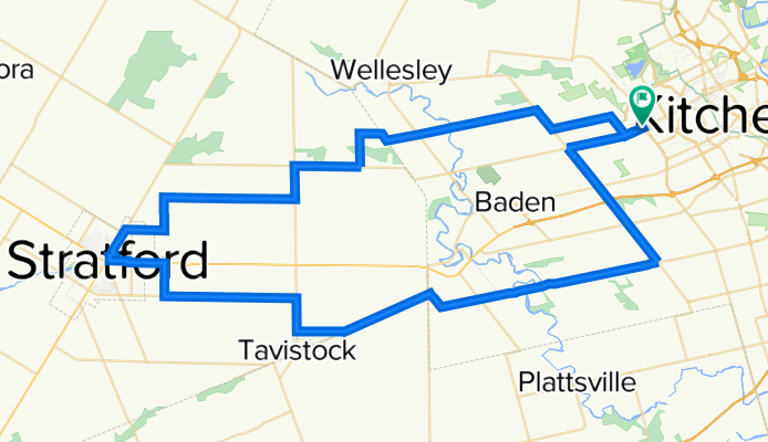 96km route to Stratford