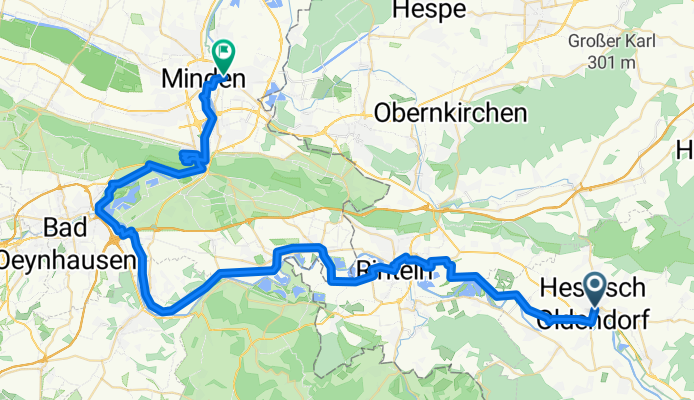 Weser abwärts Hess. Oldendorf - Minden