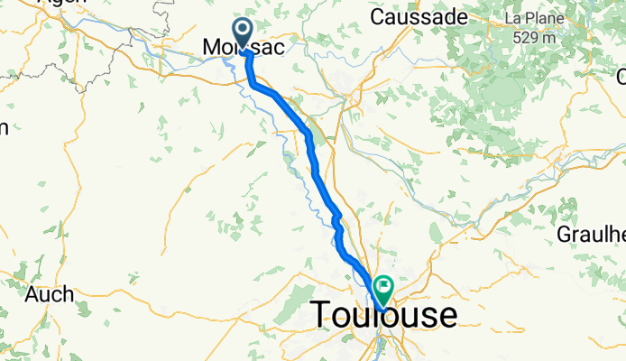 Moissac - Toulouse 68km 4h 60mu, 0md,