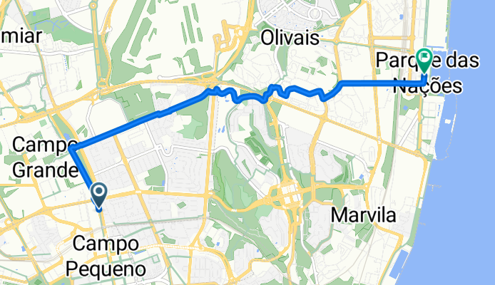 Entrecampos -&gt; Parque das Nações