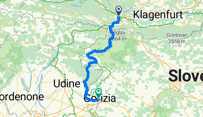 Villach - Gorizia via Wurzen and Vrsic