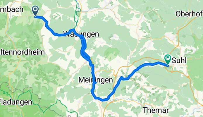Vorderrhön nach Suhl über Meiningen
